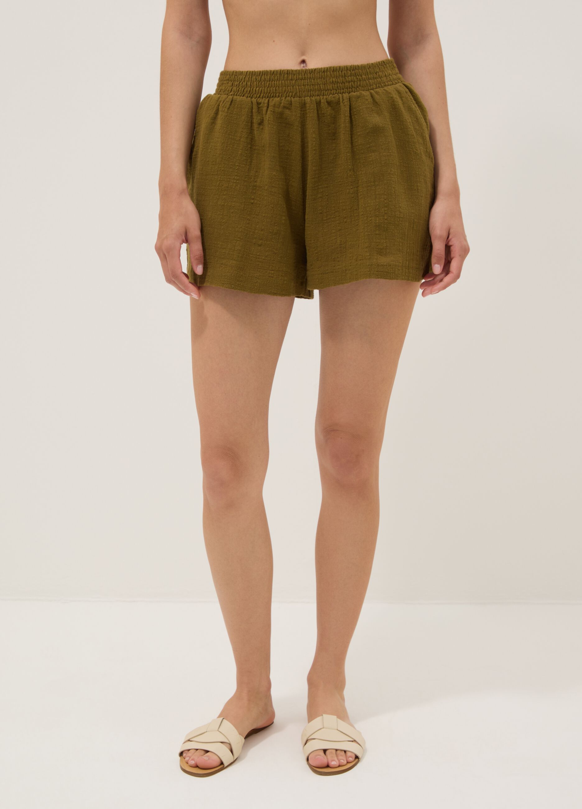 Brown pure cotton shorts