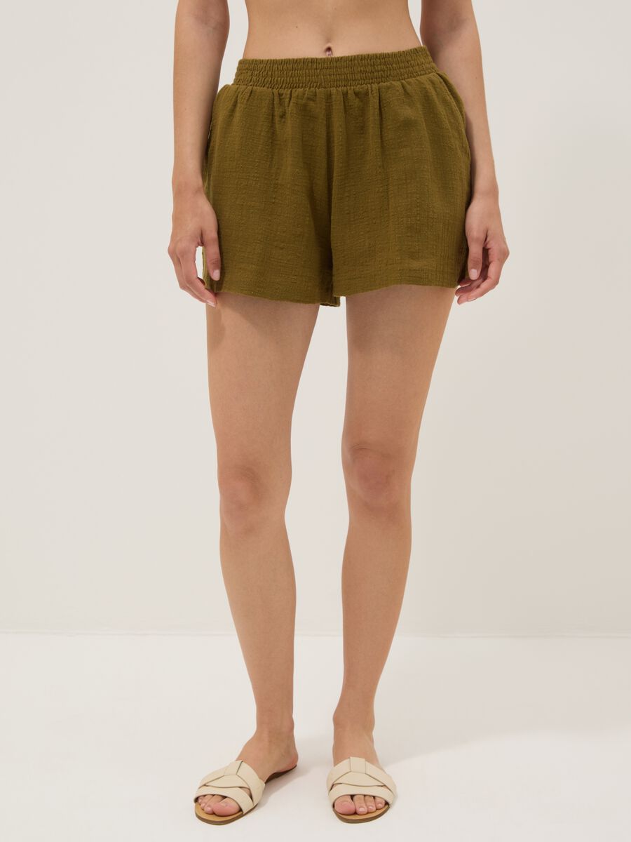 Brown pure cotton shorts_1