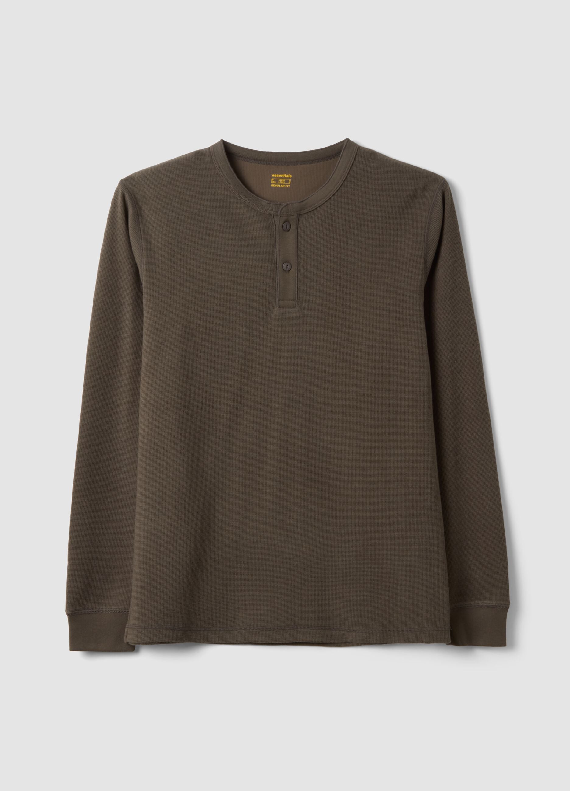 Brown honeycomb viscose-blend T-shirt, regular fit