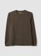 Brown honeycomb viscose-blend T-shirt, regular fit_4