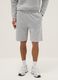 Grey Stretch Cotton Regular Fit Bermuda Shorts_1