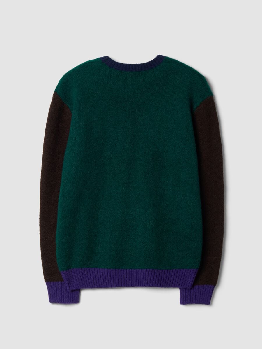 Green crew-neck jumper in stretch wool and alpaca, regular fit_6