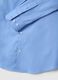 Blue stretch cotton regular fit shirt with classic collar_5