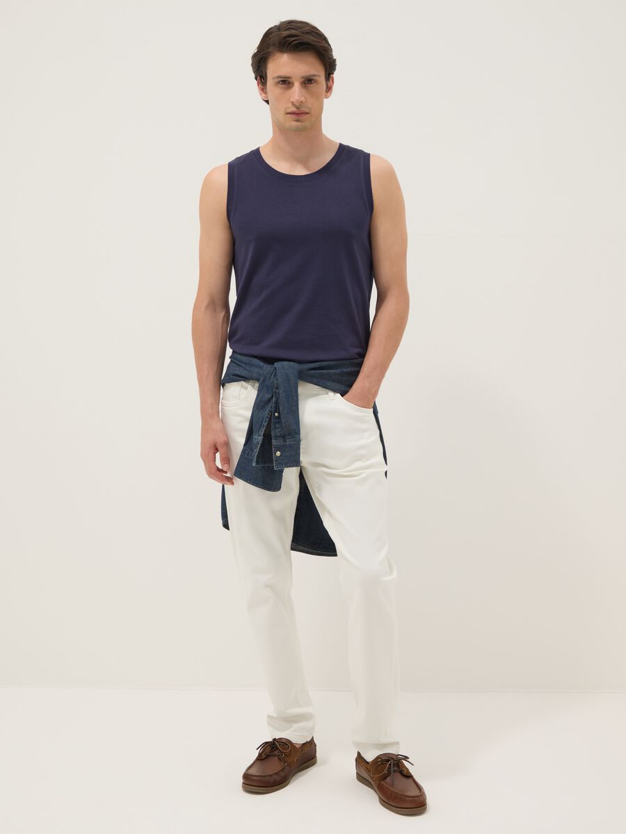 Blue pure cotton vest_2