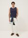 Blue pure cotton vest_1