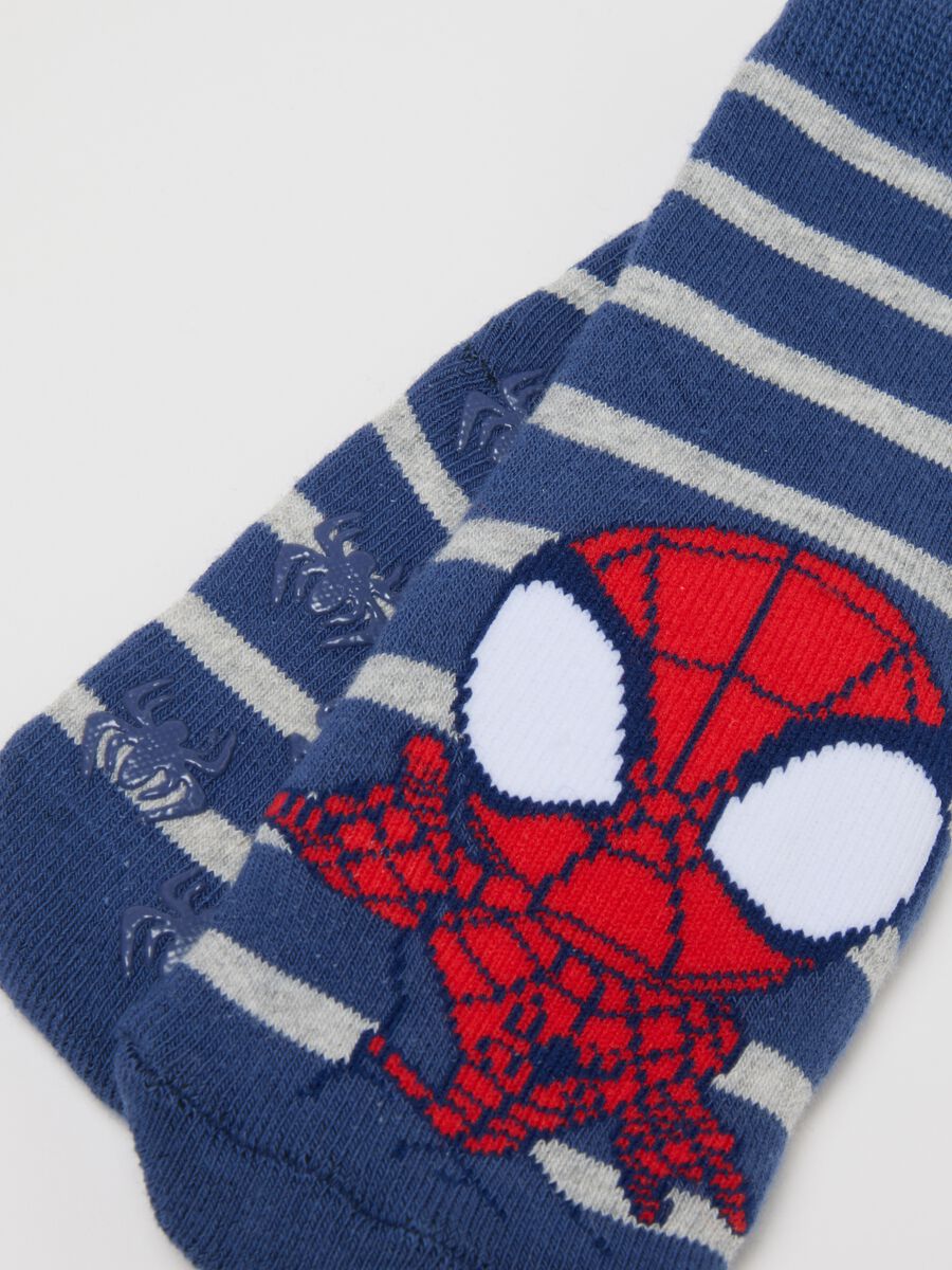 Two-pack blue non-slip socks with Spider-Man_2