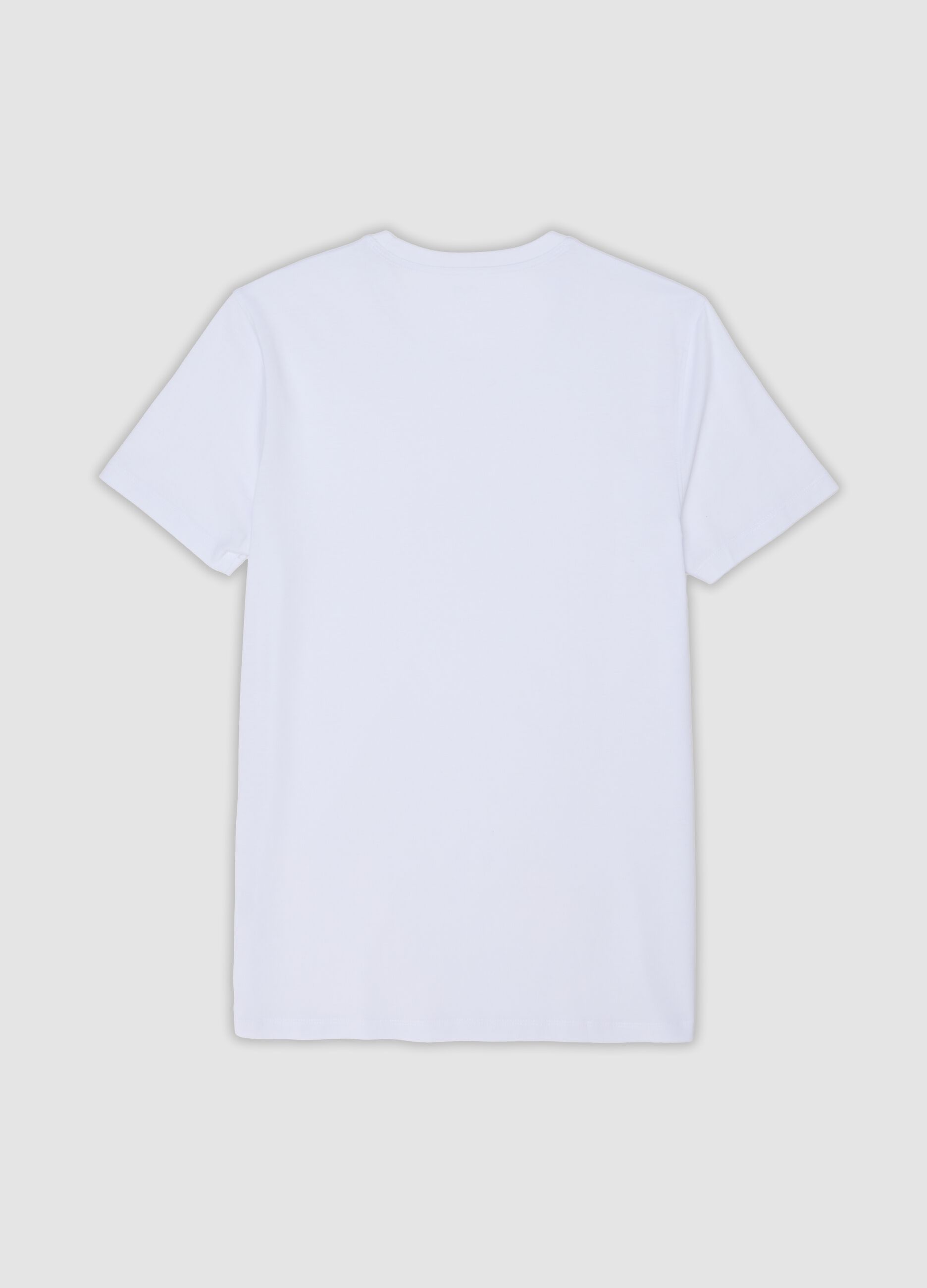 White Supima cotton crew-neck T-shirt, regular fit