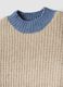 Beige stretch crew-neck jumper in oversized fit_2