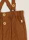 Brown cotton-linen blend trousers with suspenders_1
