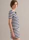 Blue and white striped stretch cotton crochet polo shirt_3