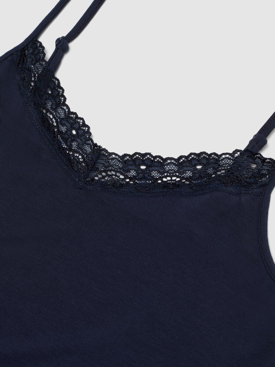 Blaue Slim-Fit-Stretch-Viskose-Tr&auml;gerhemd mit Spitze_5