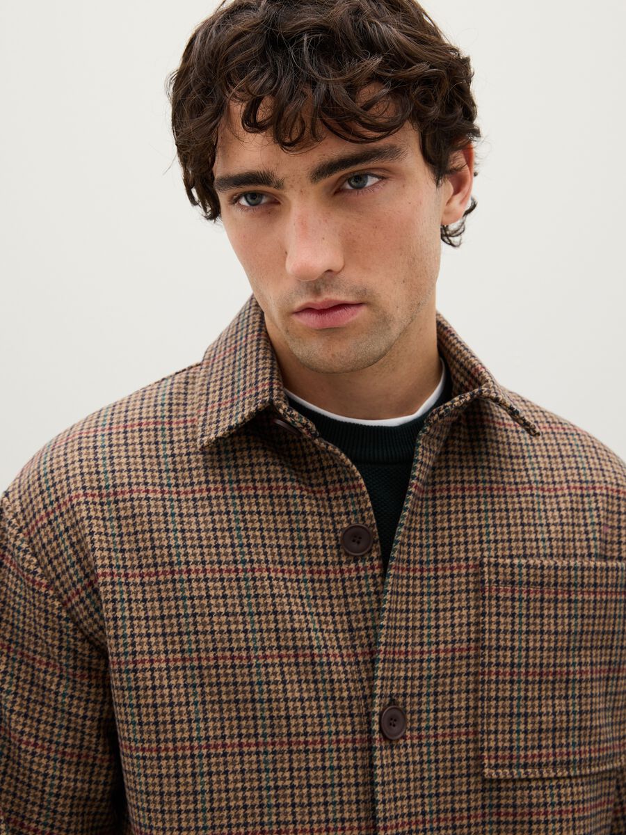 Brown Check Jacket with Zip_4