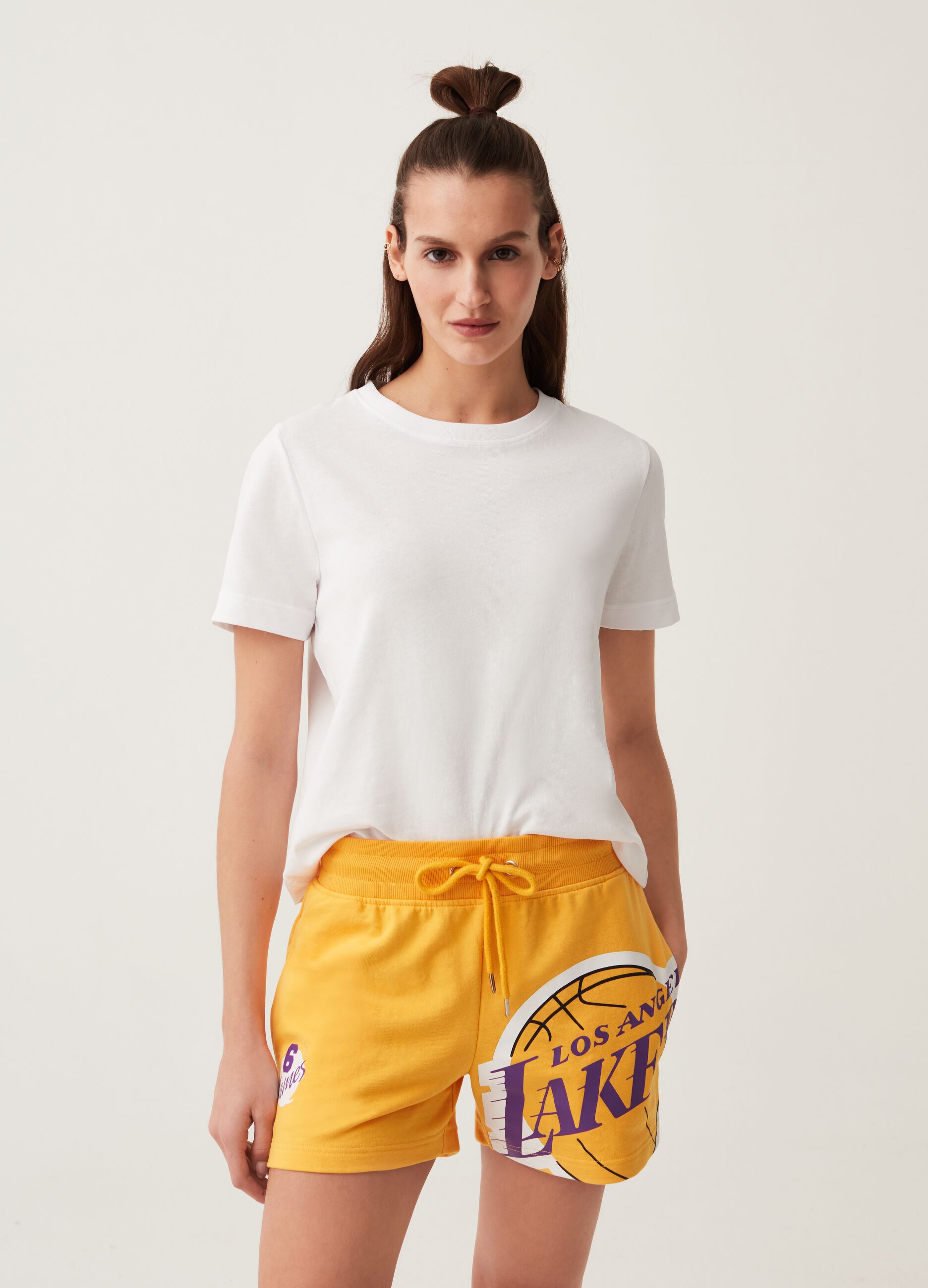 Shorts de felpa estampado NBA Los Angeles Lakers