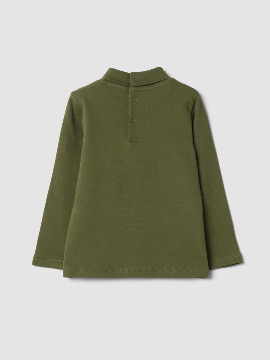 Maglia verde muschio dolcevita in puro cotone organico_1