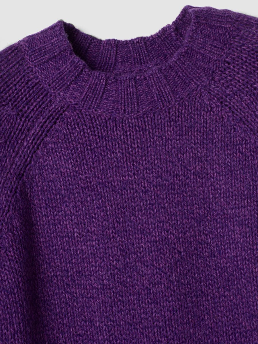 Maglia viola girocollo in misto lana_1