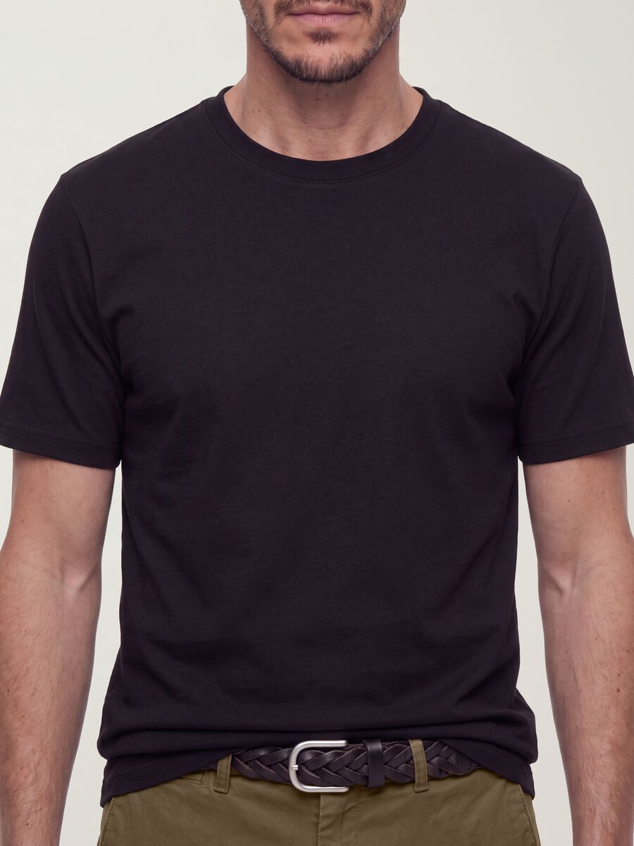 &Alpha;&nu;&delta;&rho;&iota;&kappa;ό &mu;&alpha;ύ&rho;&omicron; T-shirt &alpha;&pi;ό 100% &beta;&alpha;&mu;&beta;ά&kappa;&iota;, &kappa;&omicron;&nu;&tau;&omicron;&mu;ά&nu;&iota;&kappa;&omicron;, regular fit_1