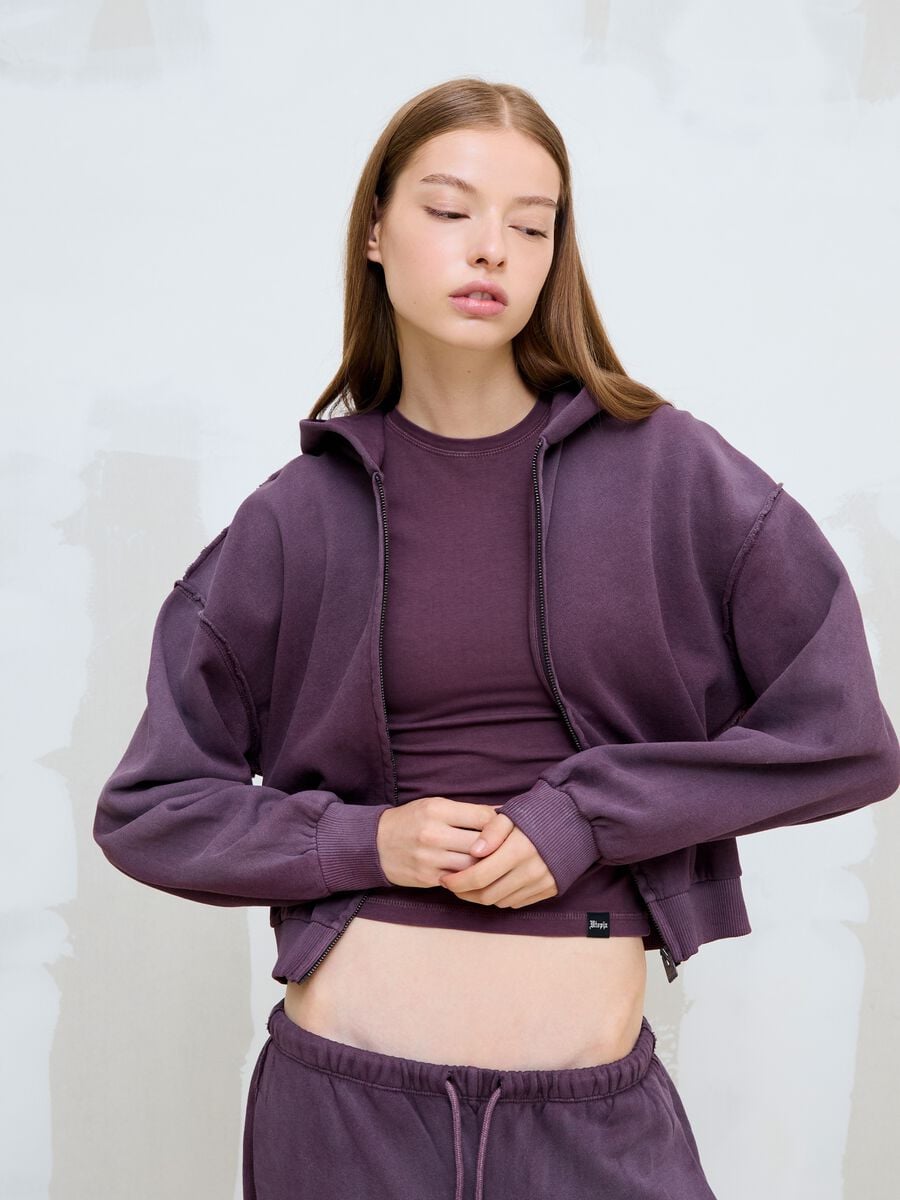 Sunfaded Full-Zip Hoodie Burgundy_0