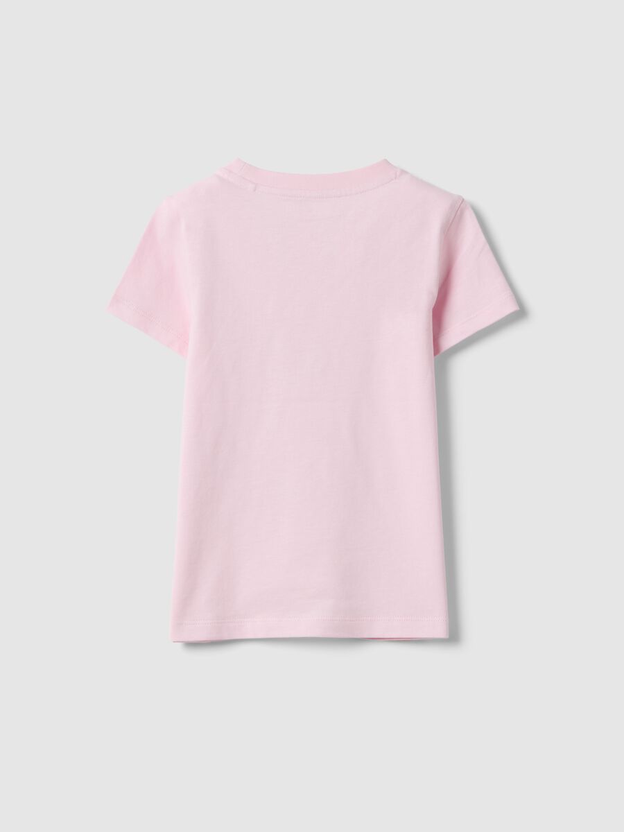 Girls' pink pure cotton T-shirt regular fit with print_1