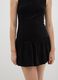 Black short sleeveless velour dress, regular fit_3