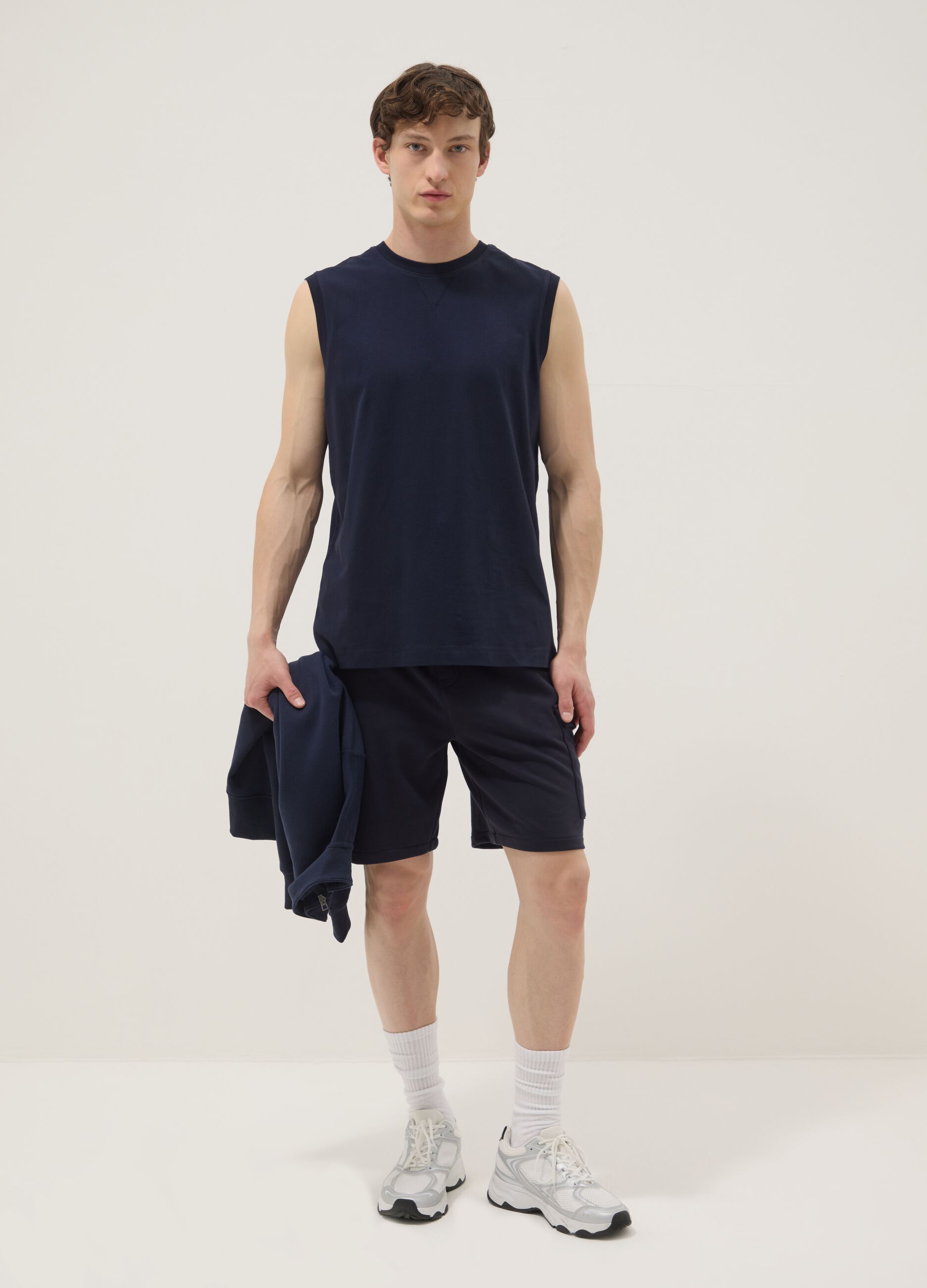 Blue pure cotton vest