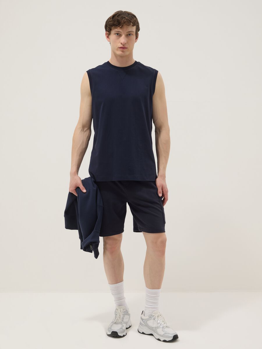 Blue pure cotton vest_1