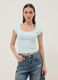 Blaues T-Shirt aus elastischer Baumwolle_2