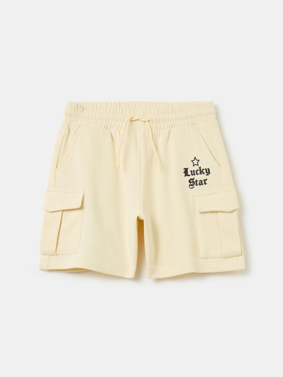 Cargo shorts in fleece with print_0