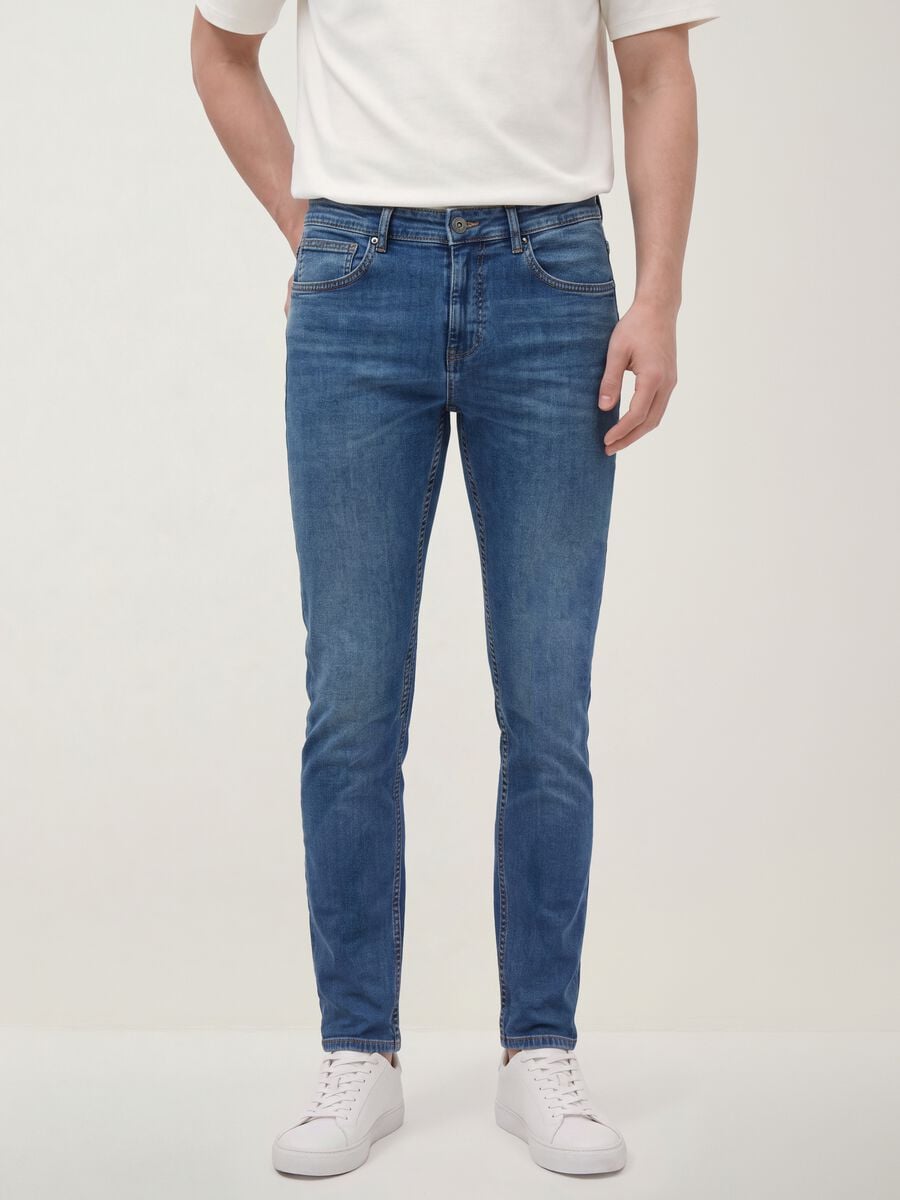 Blue skinny-fit stretch cotton denim jeans_2