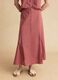 Pink cotton-linen blend skirt with openwork detailing_1