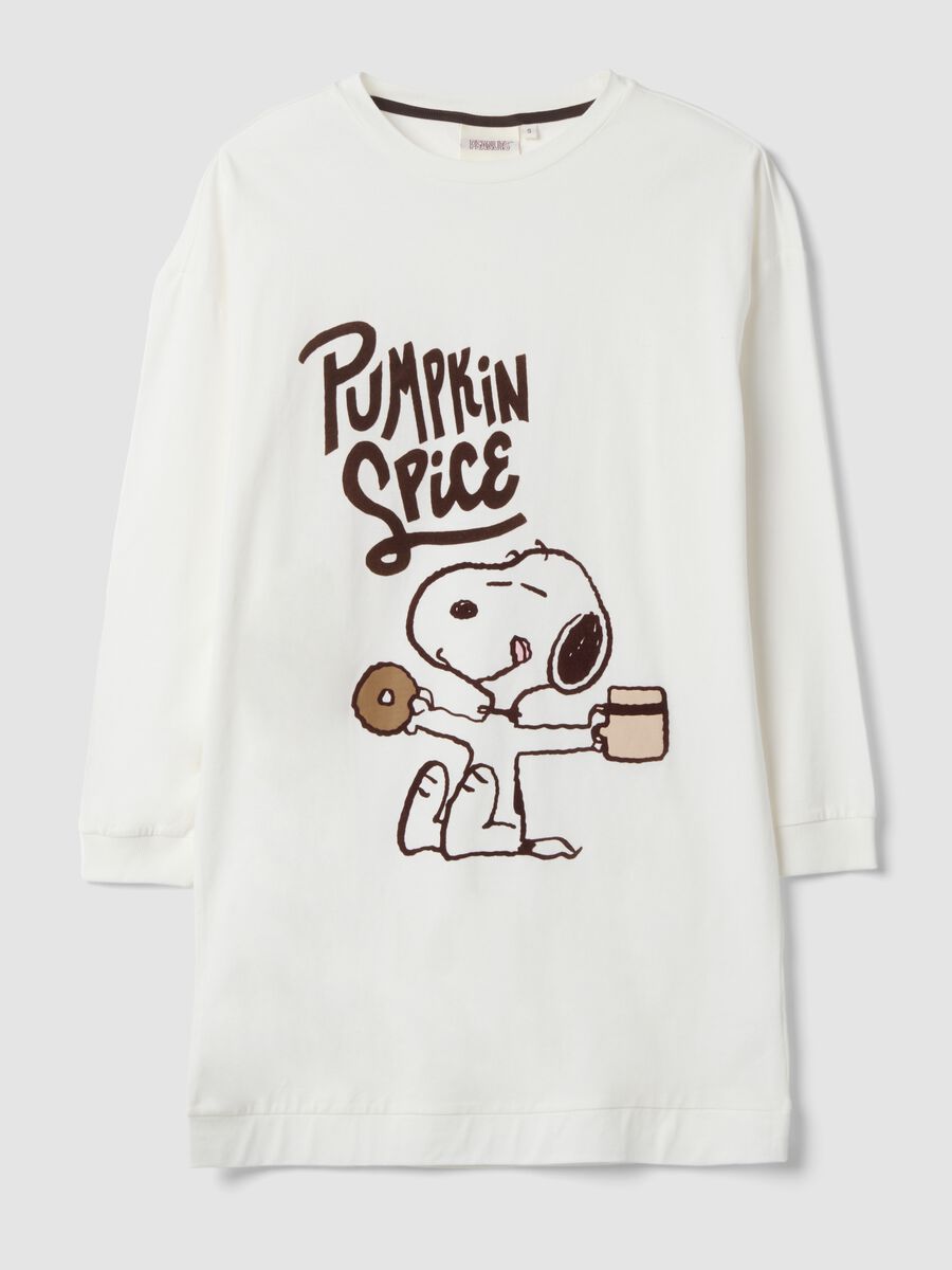 Cream white pure cotton nightshirt with Peanuts print_4