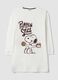 Cream white pure cotton nightshirt with Peanuts print_4