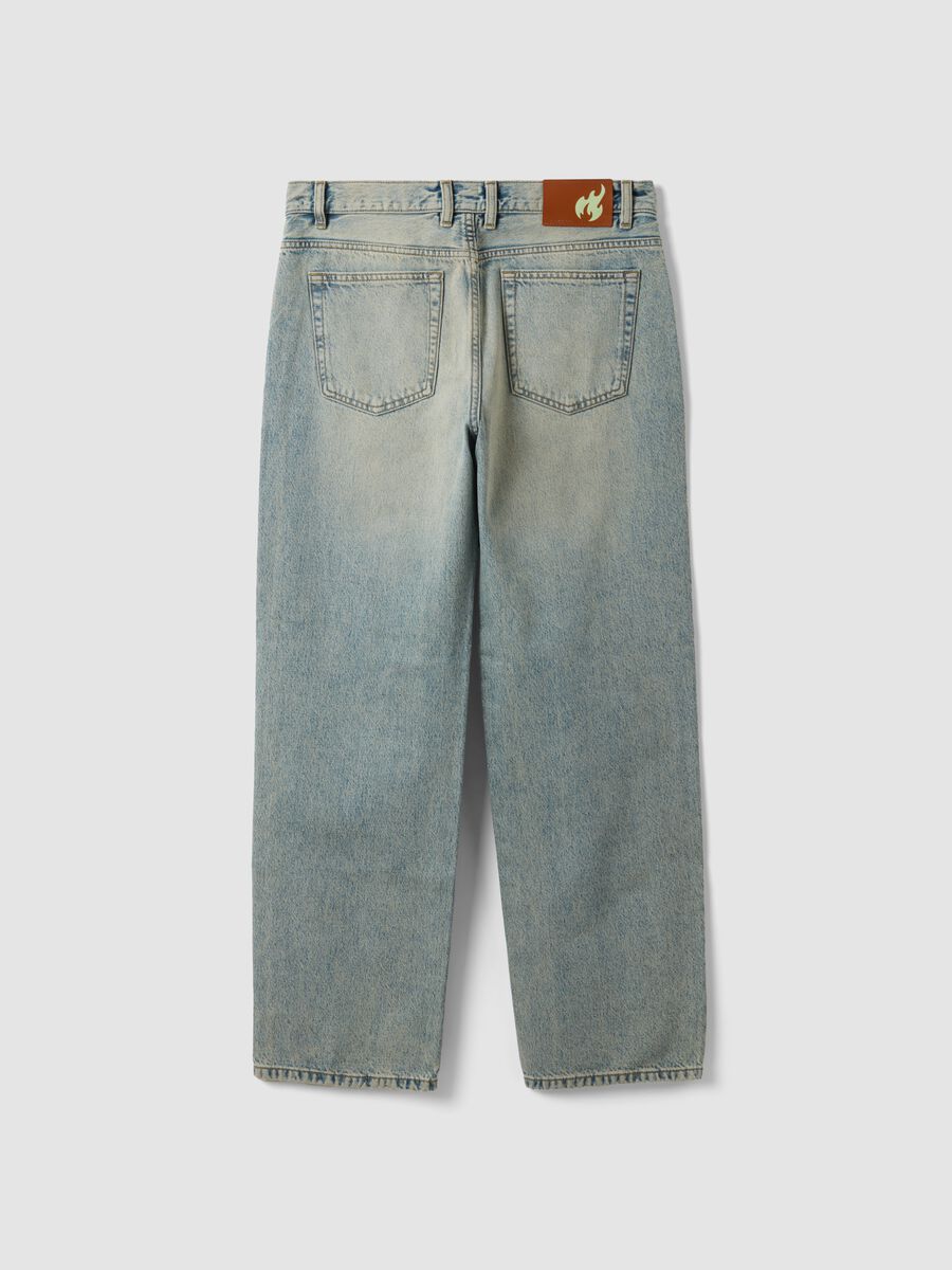 Light blue denim jeans in pure cotton, loose fit_6