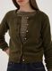 Green stretch-wool crew-neck cardigan, regular fit_2