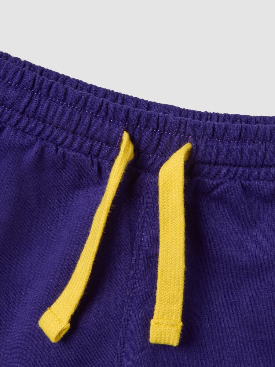 Completo viola in puro cotone con top e shorts per bimbo regular fit_2