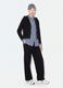 Black pure cotton full-zip hoodie with fitted cut_0