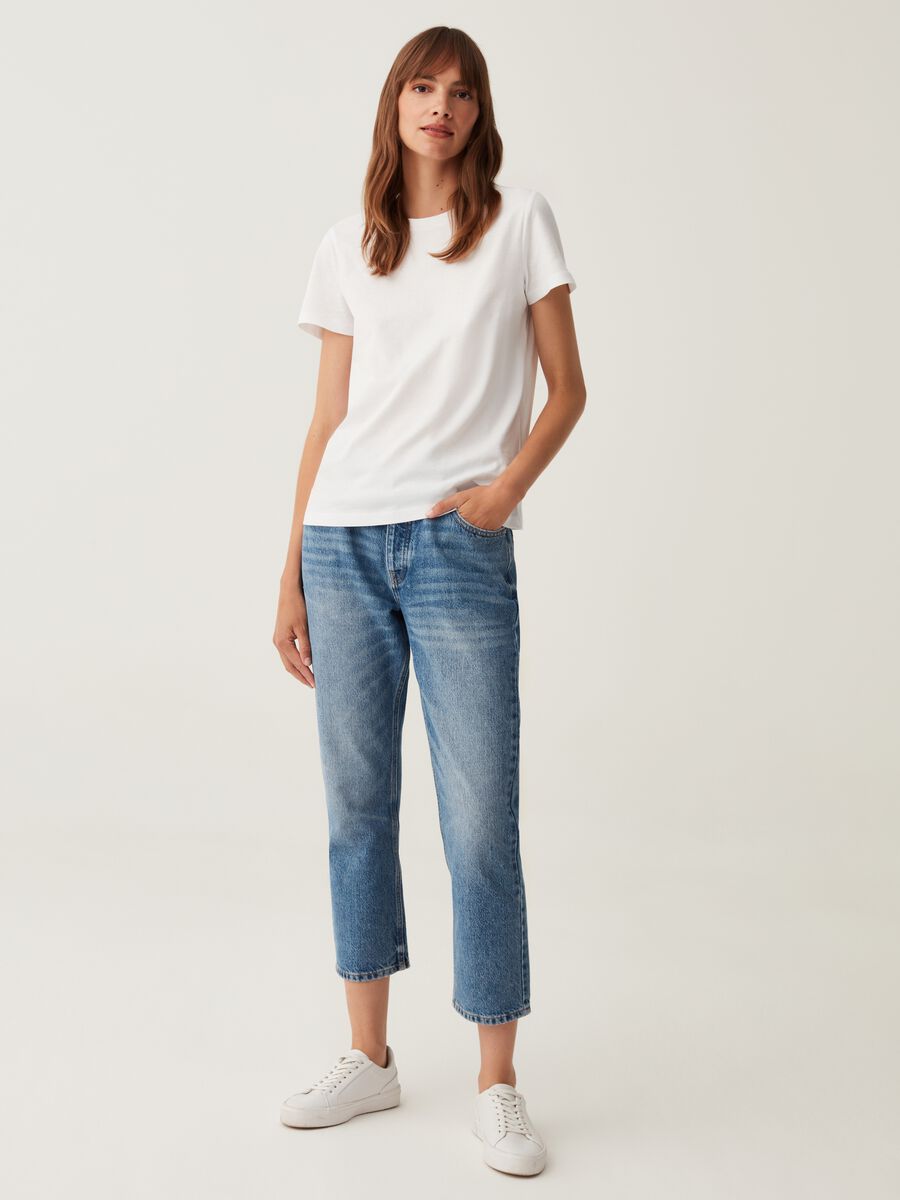 Straight fit cropped jeans_0