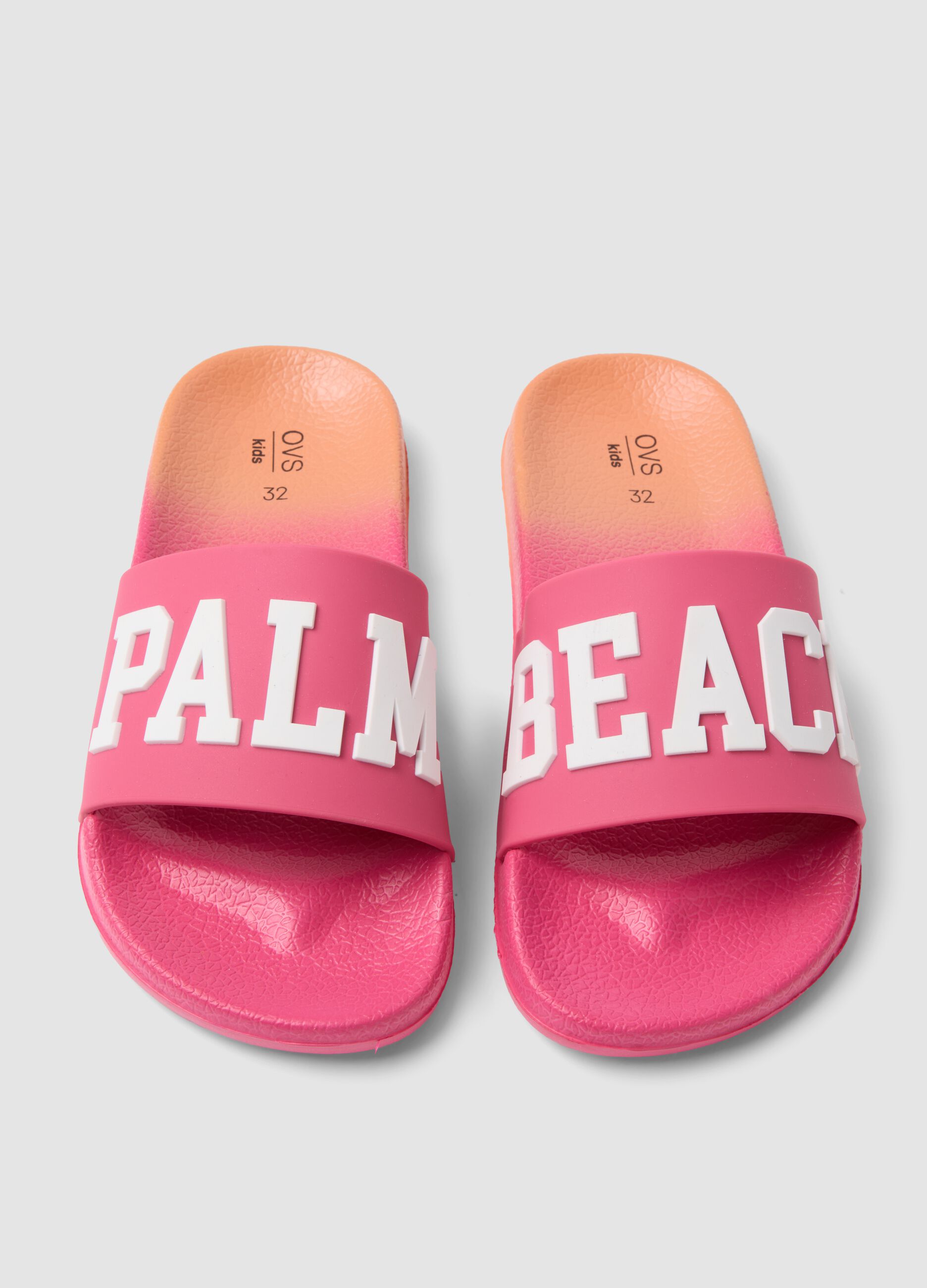 Pink beach sliders with strap