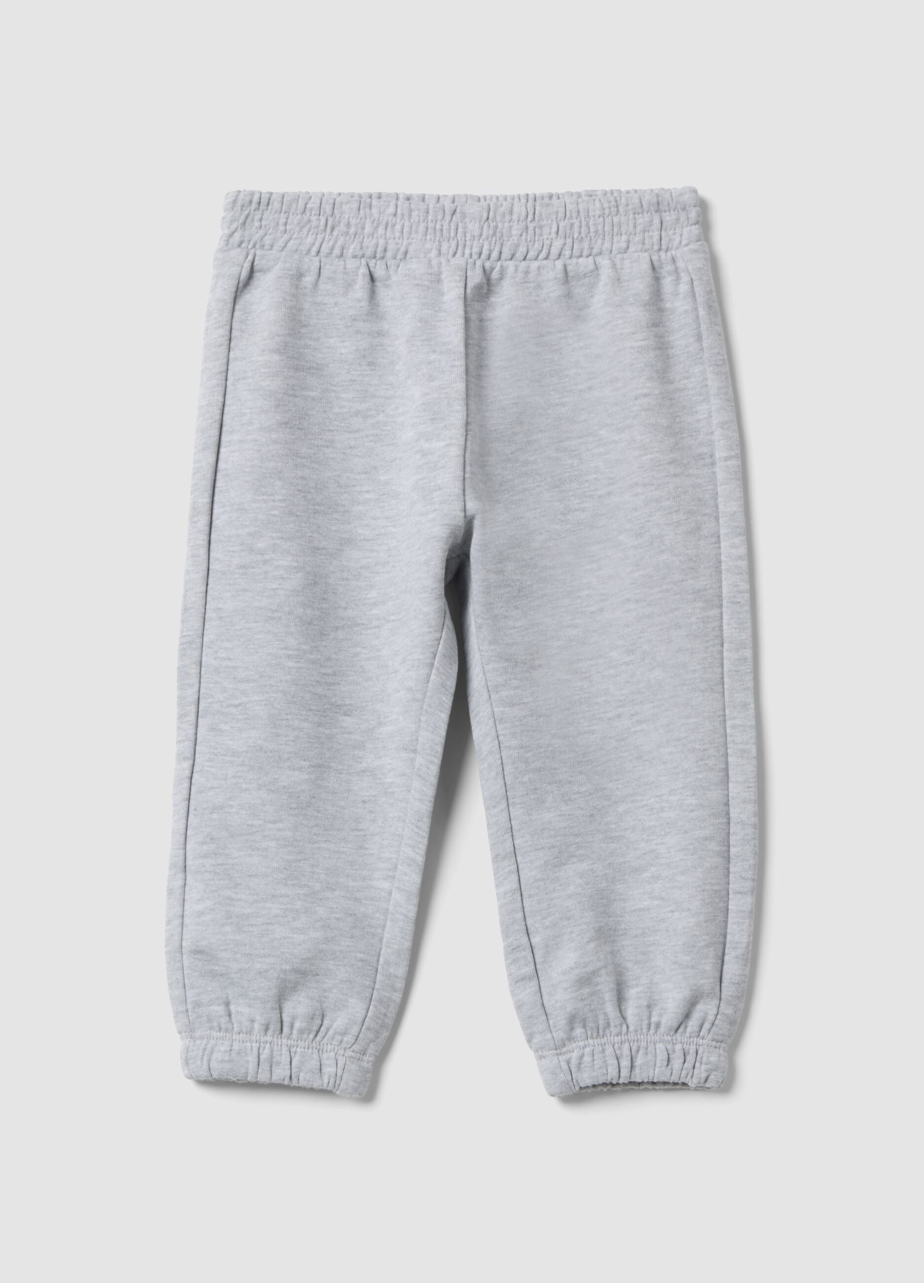 Pantaloni jogger grigi in puro cotone per bimba
