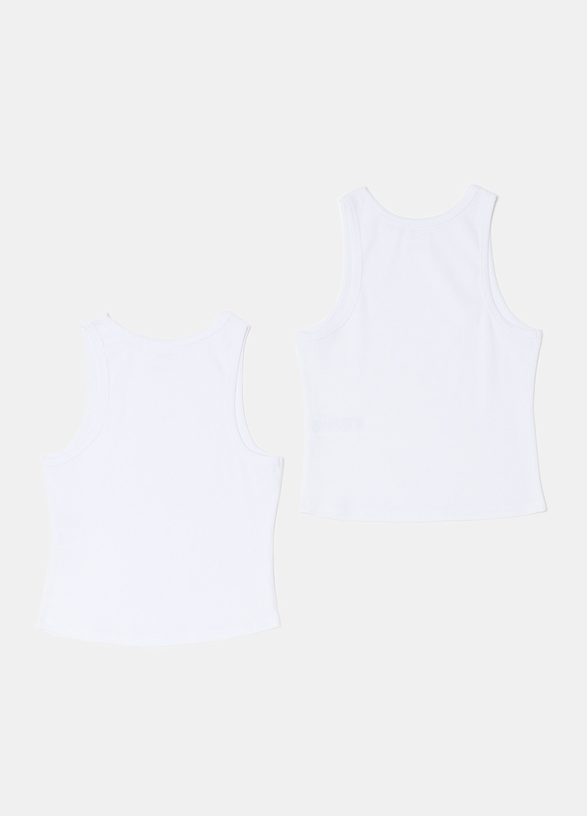 Two-pack vests with slim ribbing