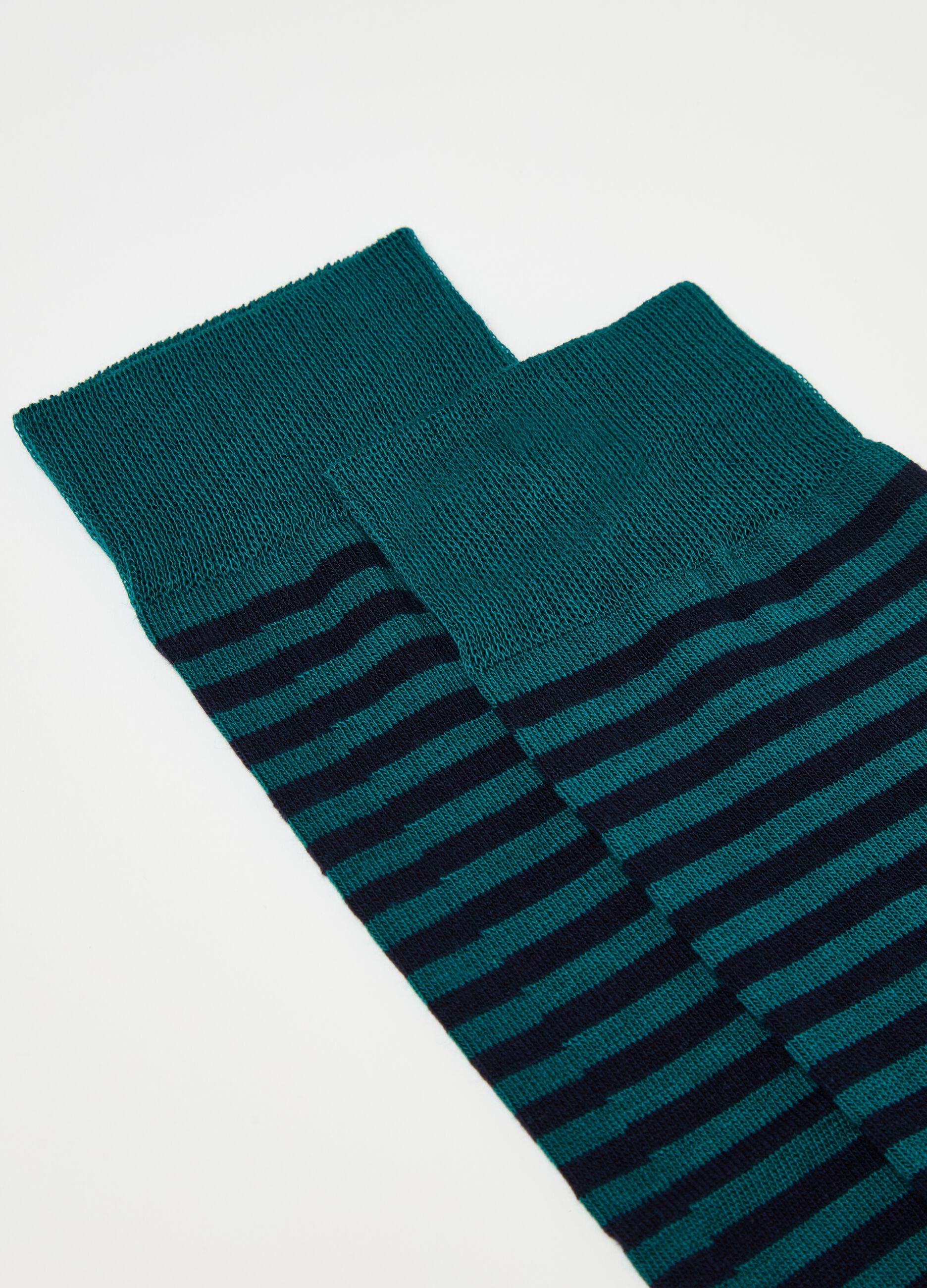 Three-pair pack long socks with polka dots and stripes
