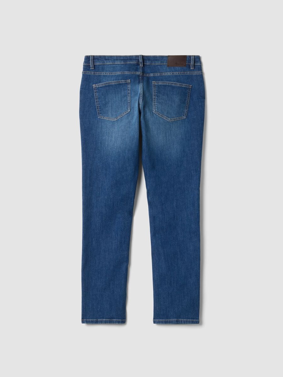 Jeans blu in cotone elasticizzato slim fit_1