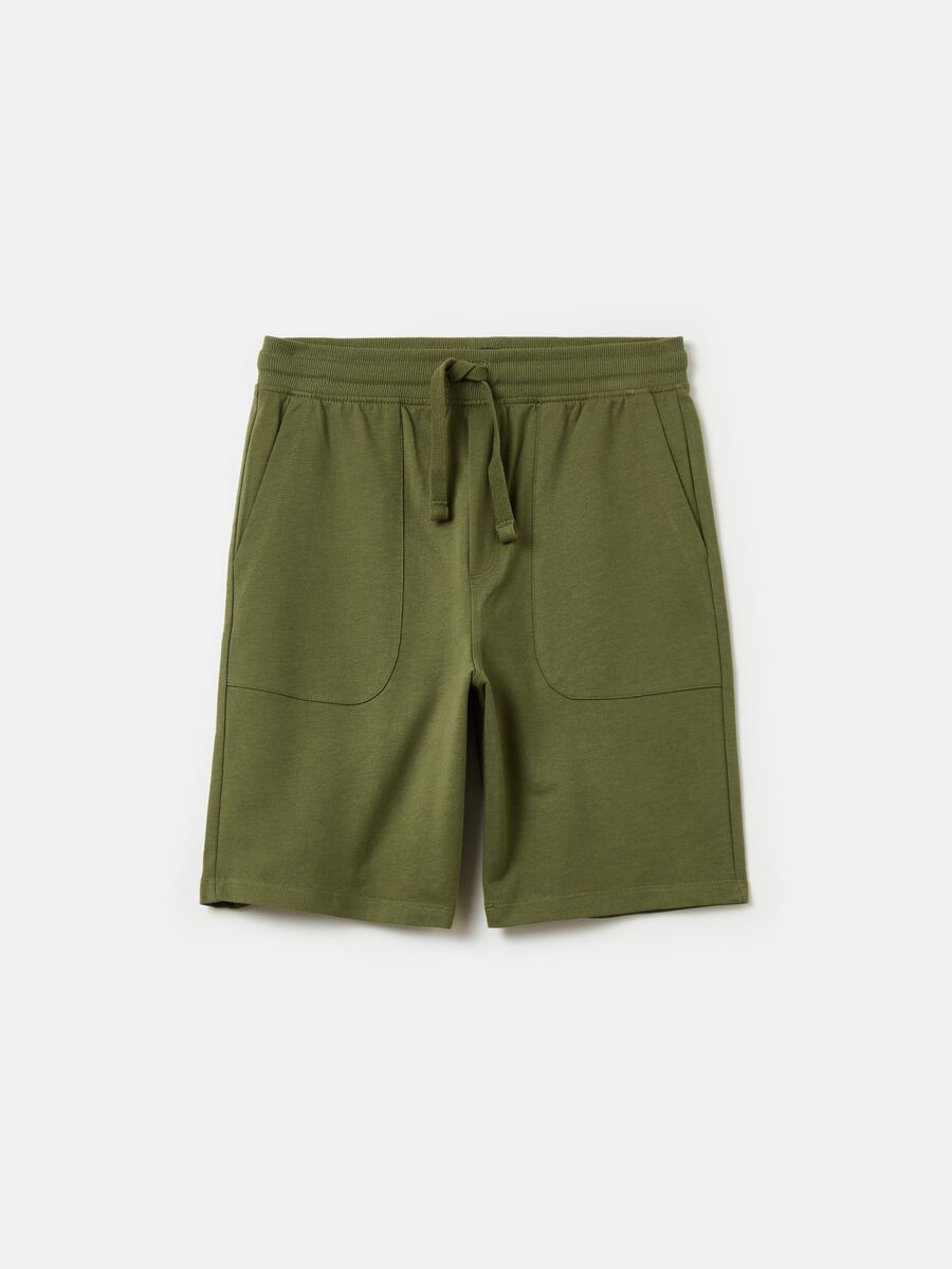 Solid colour shorts in French terry_0