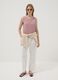 Top rose en m&eacute;lange viscose, coton et lin, coupe regular_1