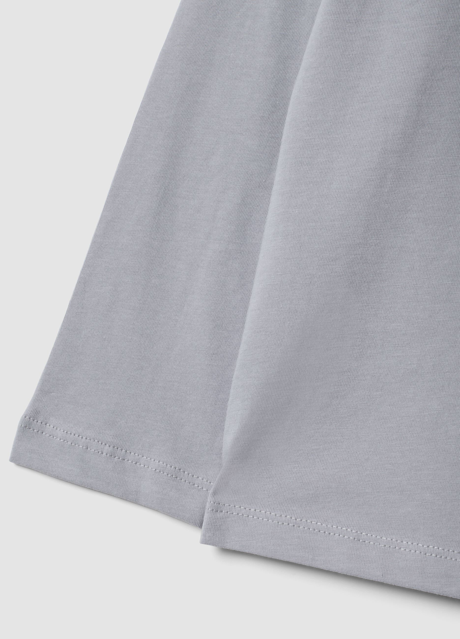 T-shirt grigia in puro cotone a girocollo con stampa skater per bambino