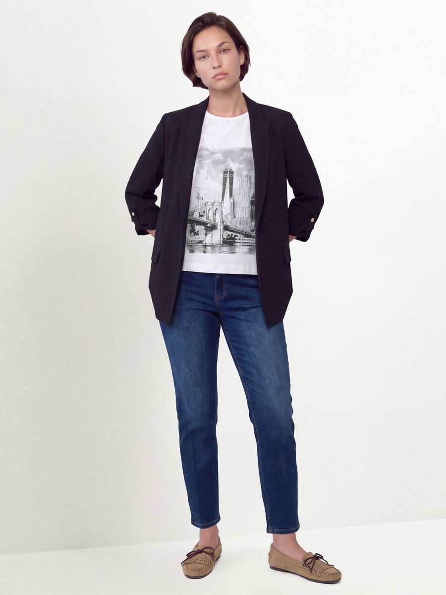 Blue stretch-cotton denim slim-fit jeans_0