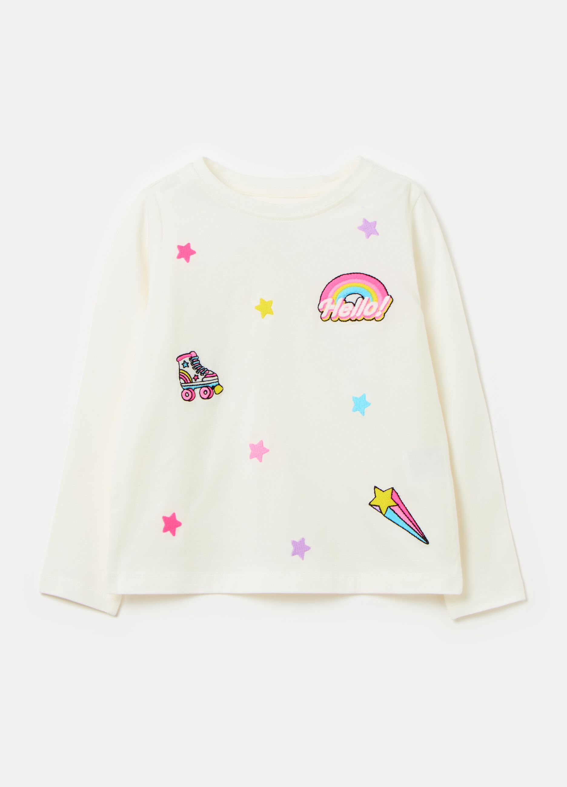 Long-sleeved T-shirt with embroidery