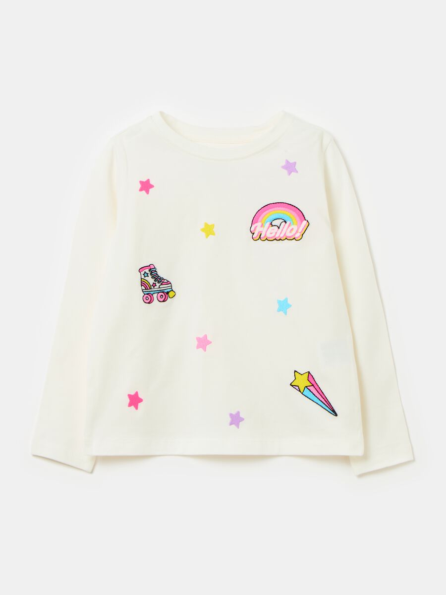 Long-sleeved T-shirt with embroidery_0
