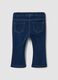 Jeggings blu in cotone elasticizzato flare fit con brillantini per bimba_1