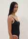 Schwarzer One-Piece-Badeanzug aus Stretchmaterial mit weissen Abschl&uuml;ssen_1