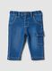 Blaue Baby-Hose aus Stretch-Baumwolle mit Cargo-Tasche_0